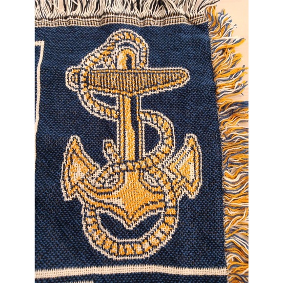 USNA Class Of 2013 Approximately 70x40 Woven Tapestry Throw Blanket EUC - Picture 4 of 7